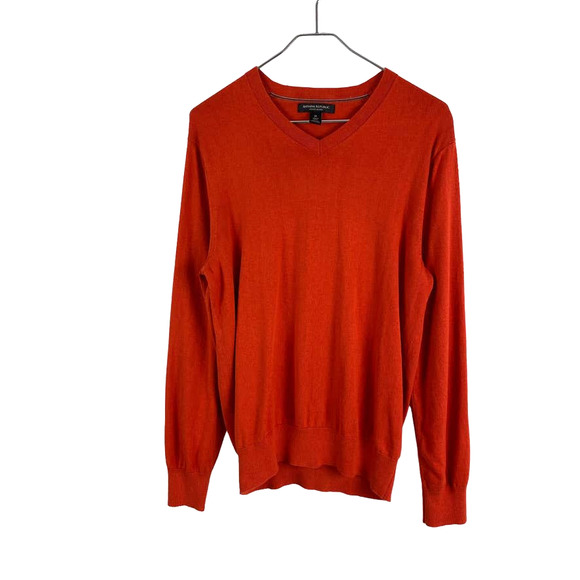 Banana Republic Other - Banana Republic Luxury Blend Sweater Cashmere Silk Orange V-Neck Men's M